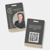 Century 21 Makelaar ID-kaart Badge (Voor- en achterkant)