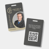 Century 21 Makelaar ID-kaart Badge (Voor- en achterkant)