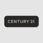 Century 21 Name Tag - Zwart Goud (Voorkant)