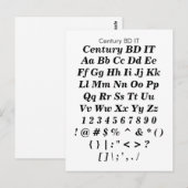 Century BD IT - Zazzle-lettertypemonster Briefkaart (Voorkant / Achterkant)