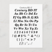 Century BD IT - Zazzle-lettertypemonster Briefkaart (Voorkant)