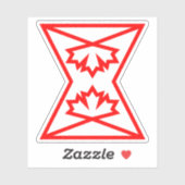 Century Leaf, Canadese Vlag Letter X Monogram Sticker (Vel)