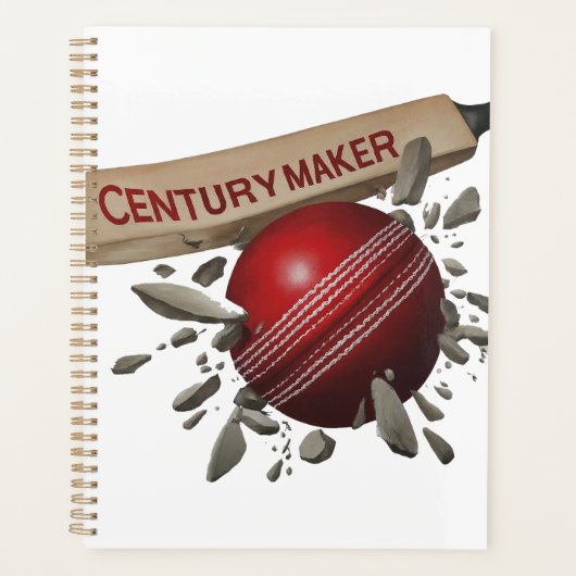 Century Maker Cricket Bat en Ball Sports Planner (Voorkant)