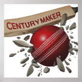 Century Maker Cricket Bat en Ball Sports Poster (Voorkant)