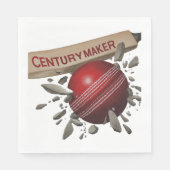 Century Maker Cricket Bat en Ball Sports Servet (Voorkant)