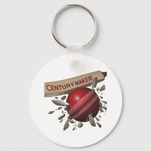 Century Maker Cricket Bat en Ball Sports Sleutelhanger (Voorkant)