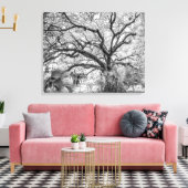 "Century Oak" Black and White Wall Art  Canvas Afdruk (Insitu (Woonkamer))