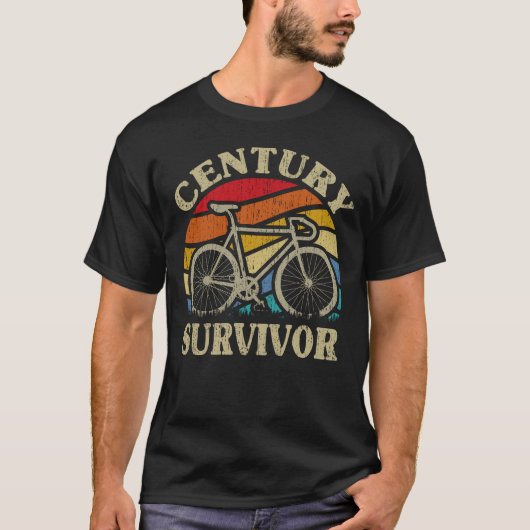 Century Survivor 100 Mile Fietsweg Fietsen T-shirt (Voorkant)