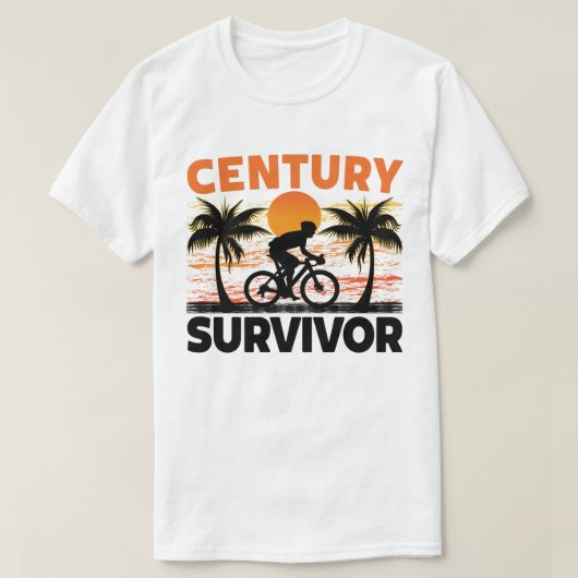 Century Survivor 100 Mile Fietsweg Fietsen T-shirt (Design voorkant)