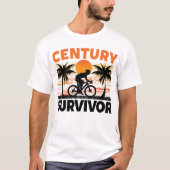 Century Survivor 100 Mile Fietsweg Fietsen T-shirt (Voorkant)