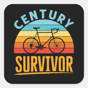 Century Survivor Fietsen Endurance Ride Vierkante Sticker