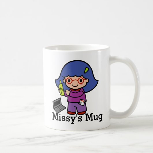 CEO/Accountant/Mogul Girl met computer Koffiemok (Rechts)