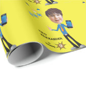 CEO Business BOY Photo Sensational FUN Birthday Cadeaupapier (Rol Hoek)