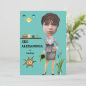 CEO BusinessWOMAN Foto Sensational FUN Birthday Kaart (Staand voorkant)