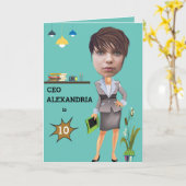 CEO BusinessWOMAN Foto Sensational FUN Birthday Kaart (Gele Bloem)