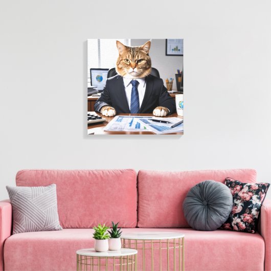 CEO Cat Canvas Afdruk (Insitu (Woonkamer))