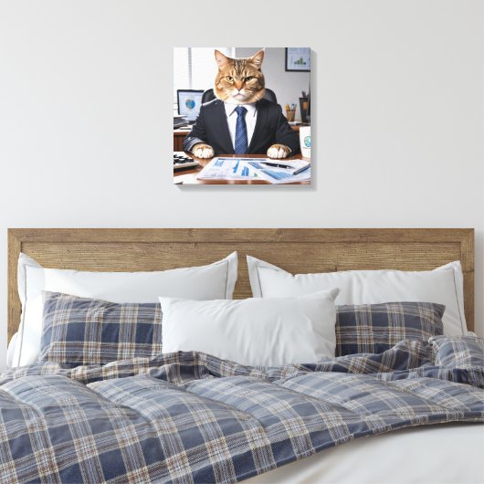 CEO Cat Canvas Afdruk (Insitu (Slaapkamer))