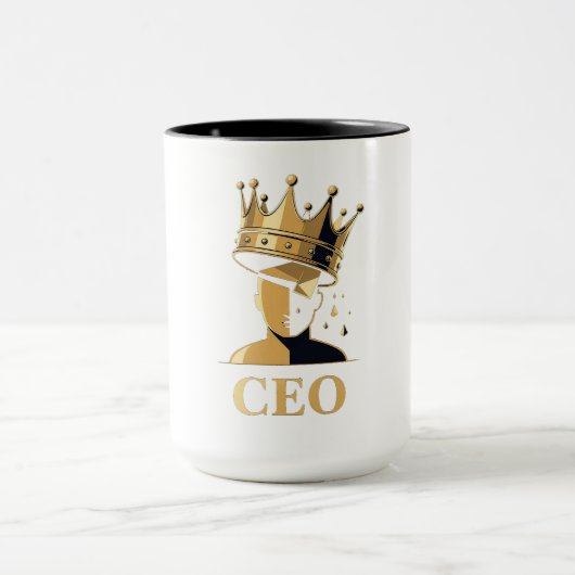 CEO Crown Graphic T-Shirt – Minimalist V2 Mok (Midden)