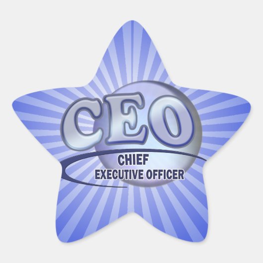 CEO LOGO BLUE CHIEF EXECUTIVE OFFICIER STER STICKER (Voorkant)