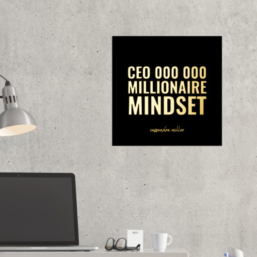 CEO Millionaire Mindset Motivatie Quote Folie Pr Afdrukken (Insitu (Desk 2))