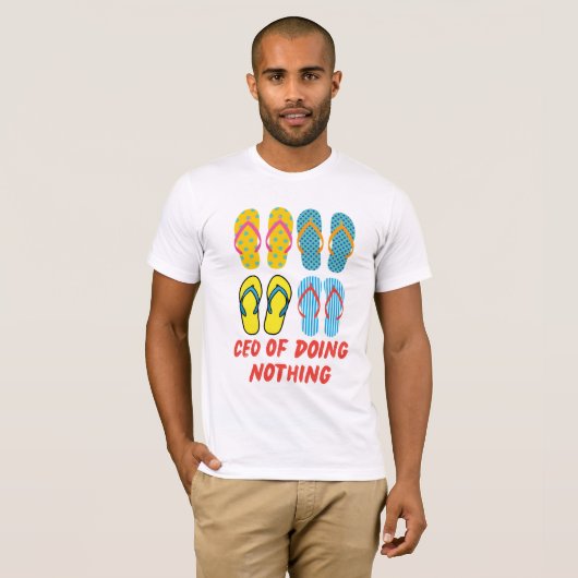 CEO of Doing Nothing – Summer Vibes Flip Flop Art T-shirt (Voorkant volledig)