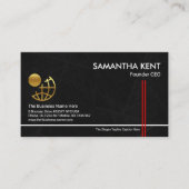 CEO van Charcoal Marble Grunge Red Stripes Visitekaartje (Voorkant)