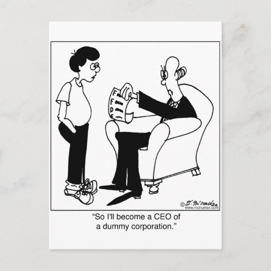 CEO VAN EEN Dummy Corp Briefkaart (Voorkant)