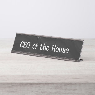 CEO van het House Desk Name Bord - Cadeau voor moe Bureau Naambordje