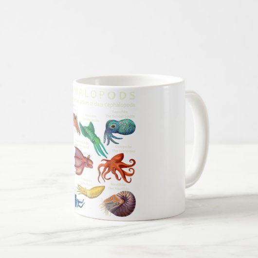 Cephalopod Octopus Squid Cuttlefish Koffiemok (Voorkant rechts)