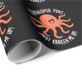 Cephalopod Puns Gewoon Kraken Me Up Pun Dark BG Cadeaupapier (Rol Hoek)