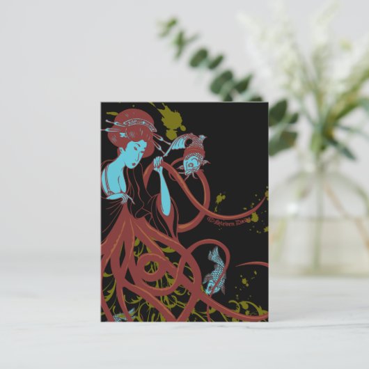 Cephalopod Sushi Briefkaart (Staand voorkant)