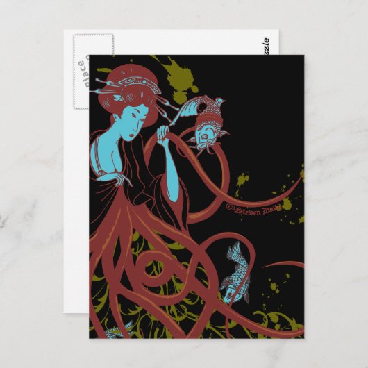 Cephalopod Sushi Briefkaart (Voorkant / Achterkant)