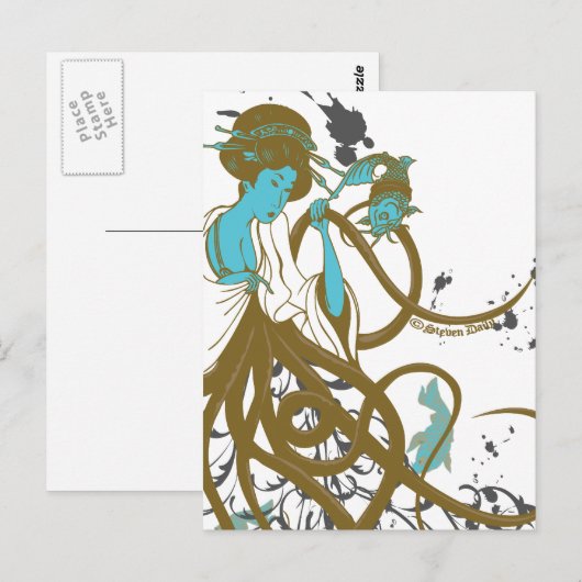 Cephalopod Sushi Briefkaart (Voorkant / Achterkant)