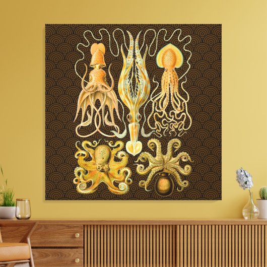 Cephalopoda octopus inktvis mariene Natuur Canvas Afdruk (Insitu (Woonkamer))