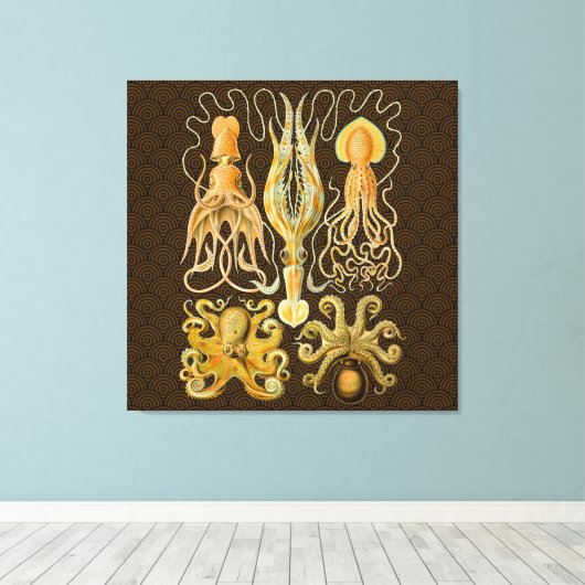 Cephalopoda octopus inktvis mariene Natuur Canvas Afdruk (Insitu (Houten vloer))
