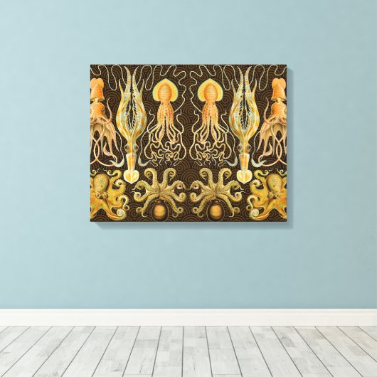 Cephalopoda octopus inktvis mariene Natuur Canvas Afdruk (Insitu (Houten vloer))