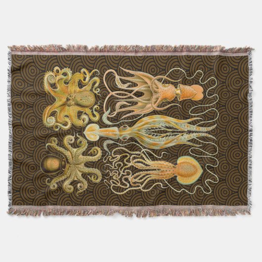 Cephalopoda octopus inktvis mariene Natuur Deken (Voorkant)