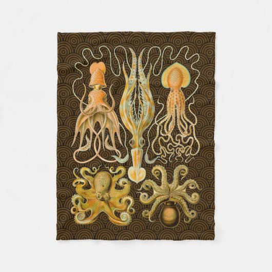Cephalopoda octopus inktvis mariene Natuur Fleece Deken (Voorkant)