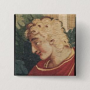 Cephalus en Procris, detail van hoofd van Vierkante Button 5,1 Cm