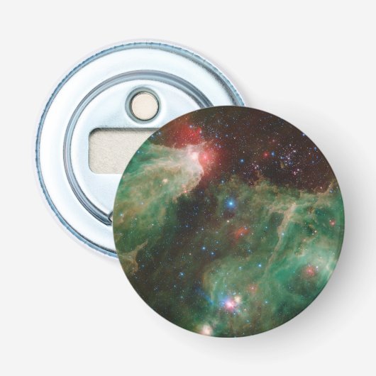 Cepheus B en C Green Nebula Button Flesopener (Voorkant)