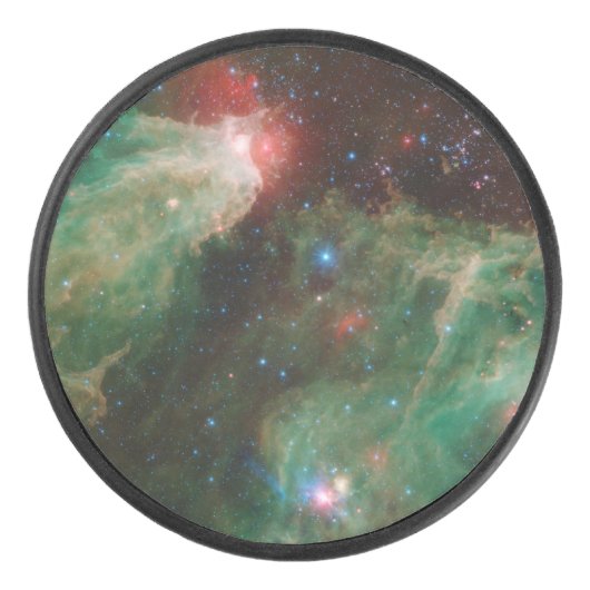 Cepheus B en C Green Nebula Hockey Puck (Voorkant)