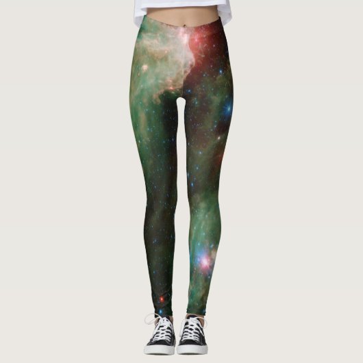 Cepheus B en C Green Nebula Leggings (Voorkant)