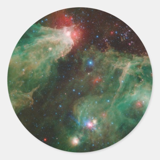 Cepheus B en C Green Nebula Ronde Sticker (Voorkant)