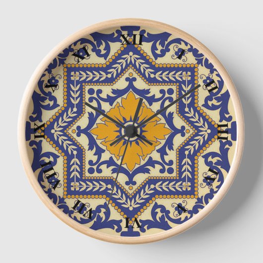 Ceramic Azulejo Style Blue Oranje (Voorkant)