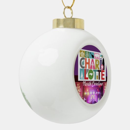 Ceramic Ball Ornament - Charlotte North Carolina (Links)
