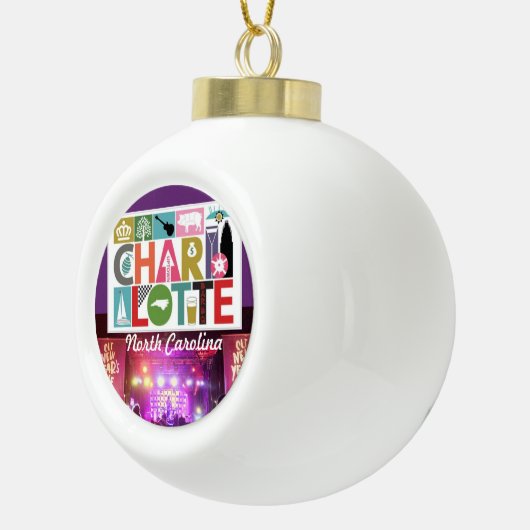 Ceramic Ball Ornament - Charlotte North Carolina (Rechts)