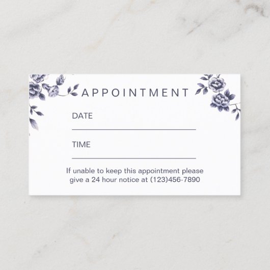 Ceramic Beauty Salon  Floral Appointment Afsprakenkaartje (Achterkant)