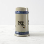 Ceramic Beer Stein – Sip & Smile Motivational Mug Bierpul (Center)