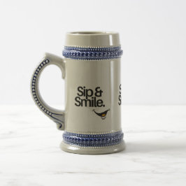 Ceramic Beer Stein – Sip & Smile Motivational Mug Bierpul