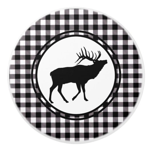 Ceramic Black Plaid Keramische Knop (Voorkant)